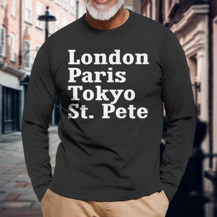 London Paris Tokyo St Pete Long Sleeve T-Shirt Gifts for Old Men