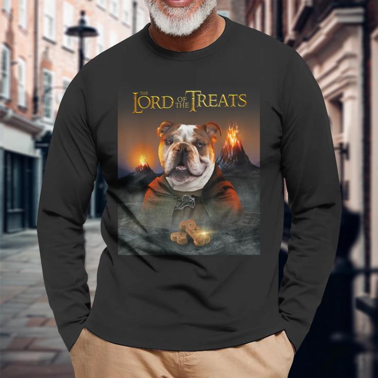 Lord Of The Treats & Cute Old English Bulldog Puppy Long Sleeve T-Shirt Gifts for Old Men