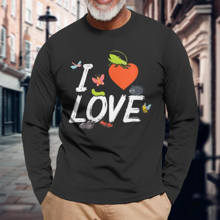 I Love Bugs Entomology Student Insects Studying Lover Long Sleeve T-Shirt Gifts for Old Men