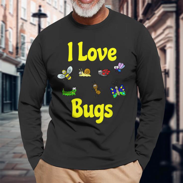 I Love BugsLong Sleeve T-Shirt Gifts for Old Men