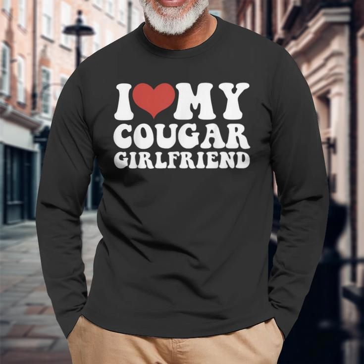 I Love Heart My Cougar Girlfriend Valentine Day Couple Long Sleeve T-Shirt Gifts for Old Men