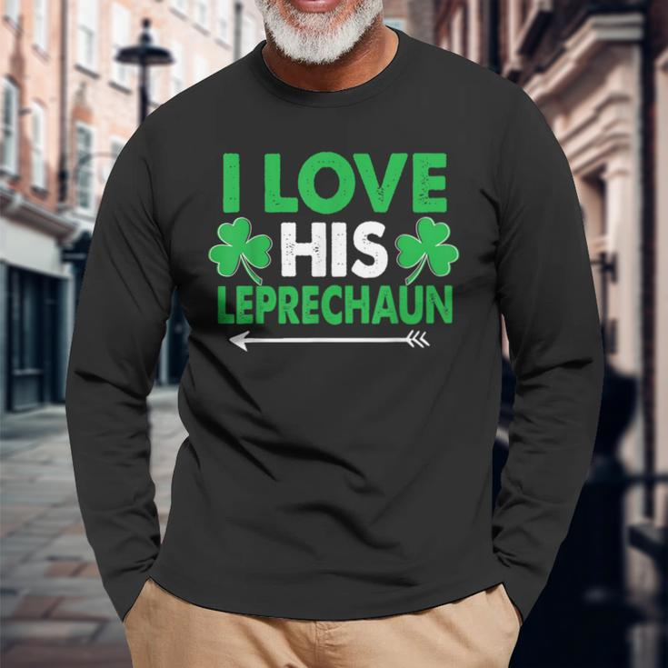 I Love His Leprechaun- St Patrick's Day Couples Long Sleeve T-Shirt Gifts for Old Men