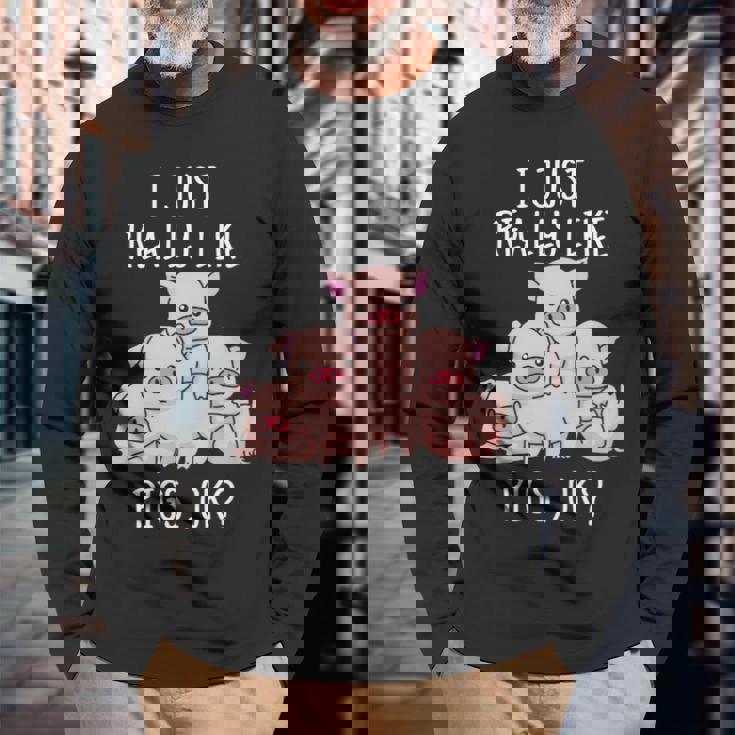 Love Pig Pigs Long Sleeve T-Shirt Gifts for Old Men