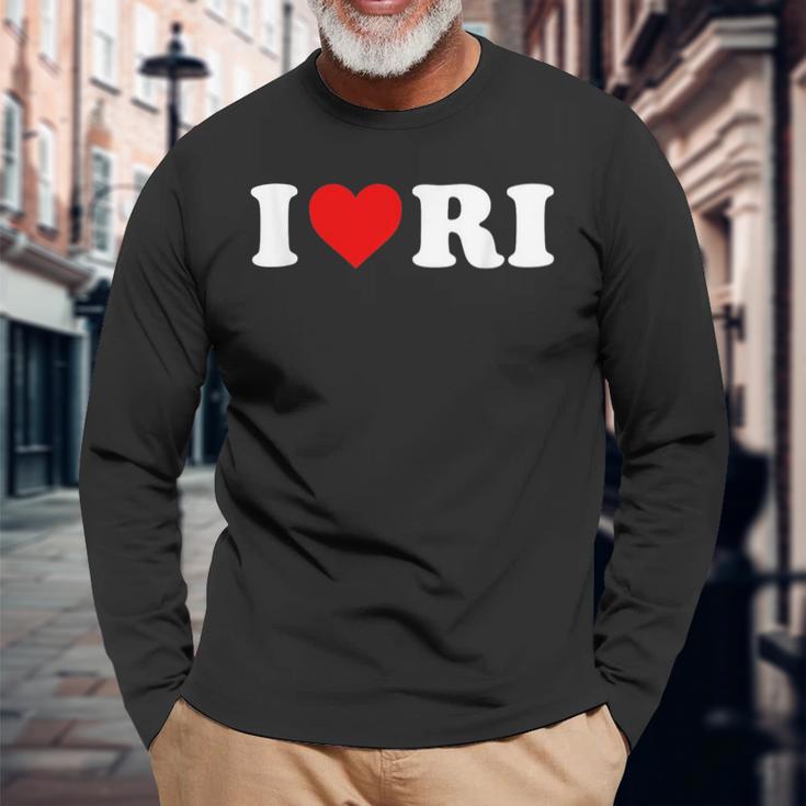 I Love Ri Heart Rhode Island Long Sleeve T-Shirt Gifts for Old Men