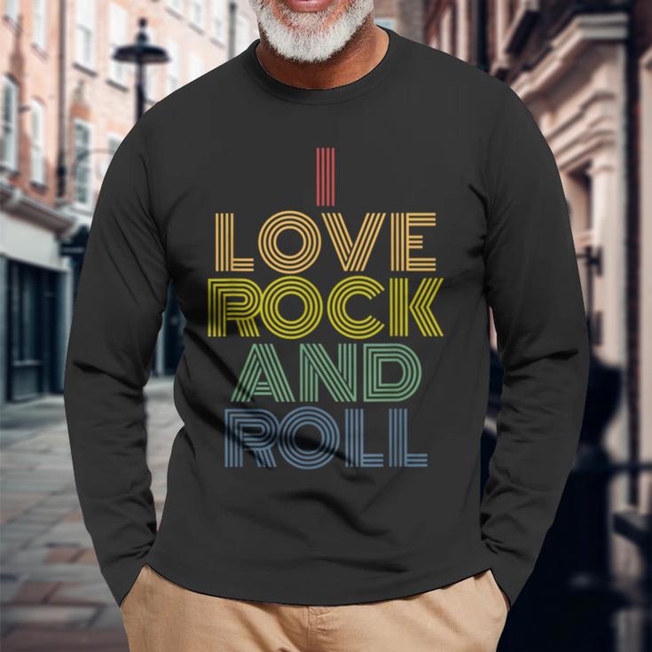 I Love Rock And Roll Vintage 70S Long Sleeve T-Shirt Gifts for Old Men