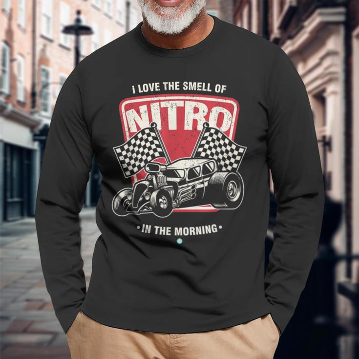 I Love The Smell Of Nitro In The Morning Drag Racing Long Sleeve T-Shirt Gifts for Old Men