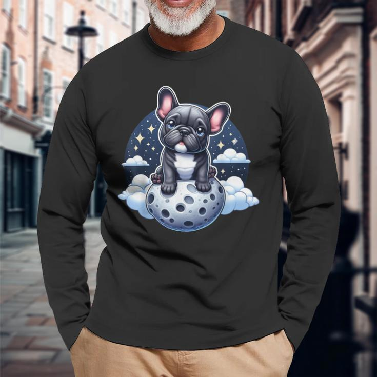 Lunar Frenchie Adventures Beyond Dog Lover French Bulldog Long Sleeve T-Shirt Gifts for Old Men