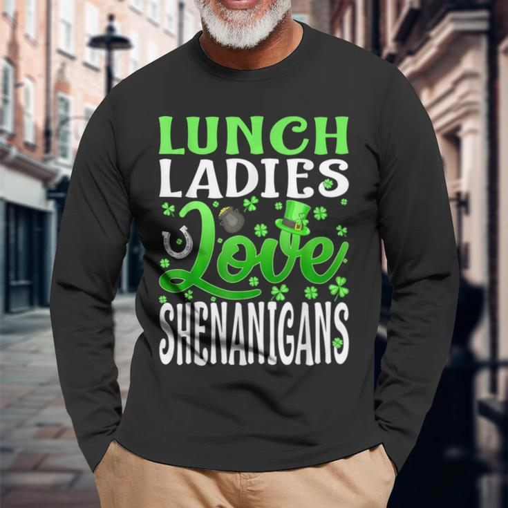 Lunch Lady Love Shenanigans St Patrick's Day Long Sleeve T-Shirt Gifts for Old Men