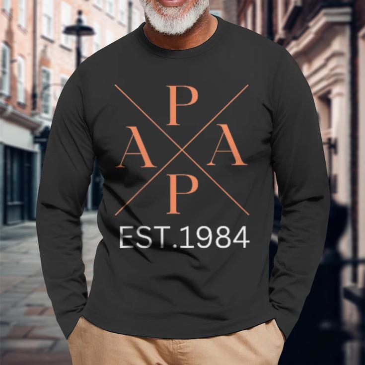 Lustiger Papa Est 1984 Papa Seit 1984 Papa 1984 Langarmshirts Geschenke für alte Männer