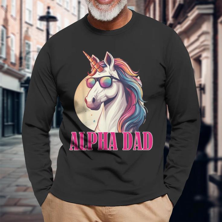 Lustiges Einhorn Papa Laufey Männeratertag Weihnachten Ehemann Langarmshirts Geschenke für alte Männer