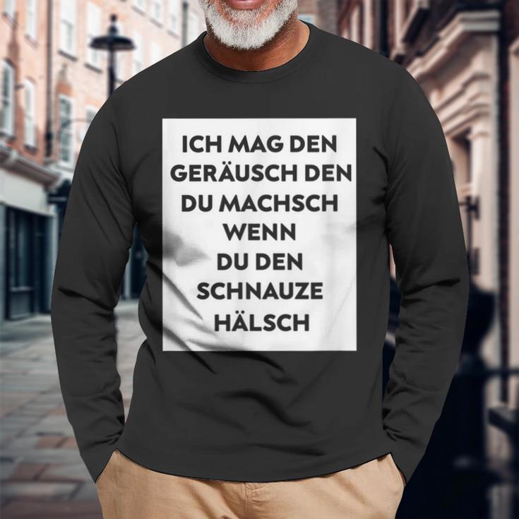 Lustiges Spruch Langarmshirts Geräusch beim Schweigen – Schwarz, Statement Mode Geschenke für alte Männer