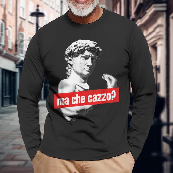 Ma Che Cazzo David Statue Hand Gesture David Langarmshirts Geschenke für alte Männer