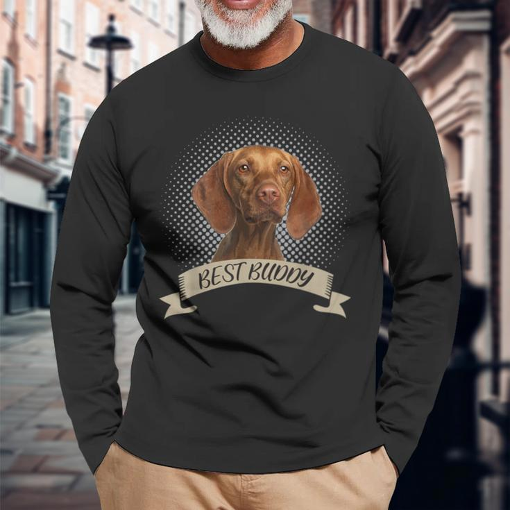 Magyar Vizsla Best Buddy Dog Portrait Langarmshirts Geschenke für alte Männer