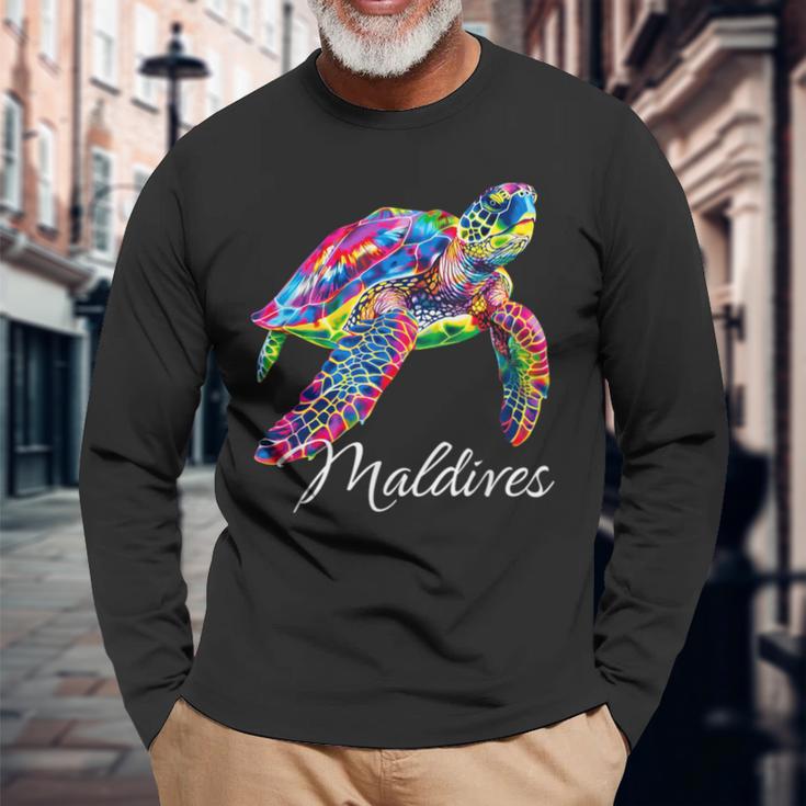 Maldives Diver Maldives Souvenir Diver Langarmshirts Geschenke für alte Männer