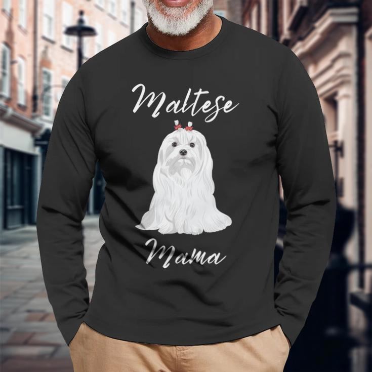 Maltese Mama Maltese Maltese Dogs Cute Women's Maltese Long Sleeve T-Shirt Gifts for Old Men