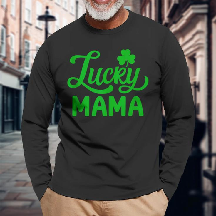 Mama St Patrick's Day Family Matching Lucky Mama Long Sleeve T-Shirt Gifts for Old Men
