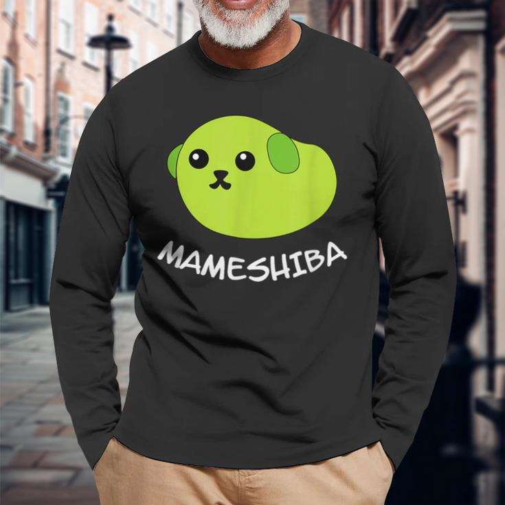 Mameshiba Edamame Bean Dog With Cute Grean Pea Long Sleeve T-Shirt Gifts for Old Men