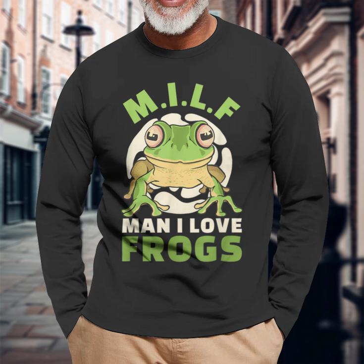 Man Ich Liebe Frogs MILF Frog Langarmshirts Geschenke für alte Männer