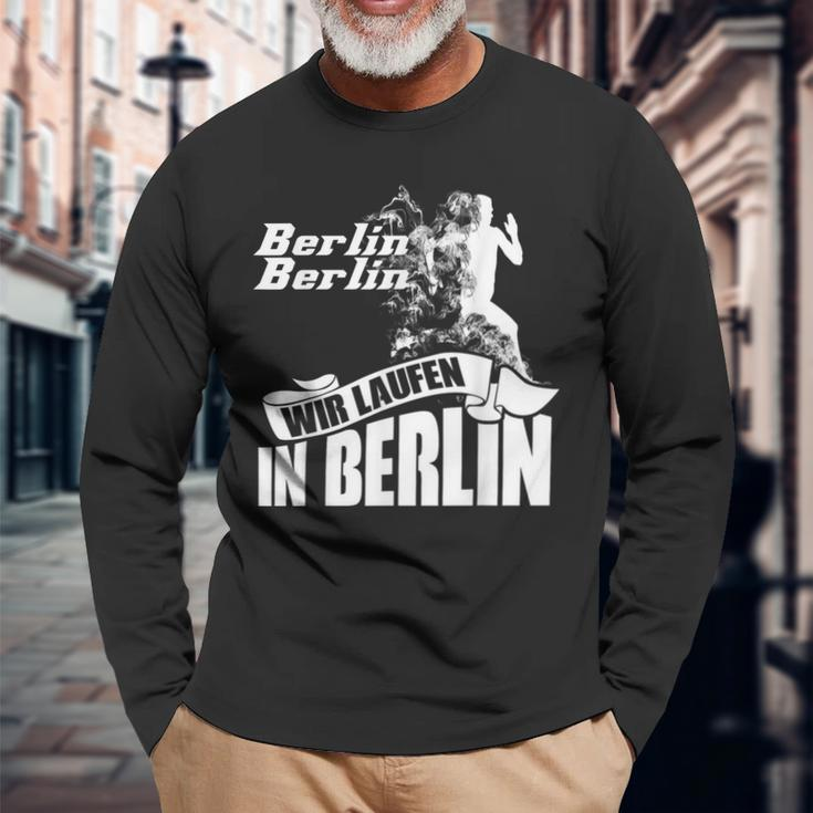 Marathon Berlin Motif Running Vent Clothing Athletes Runner Langarmshirts Geschenke für alte Männer