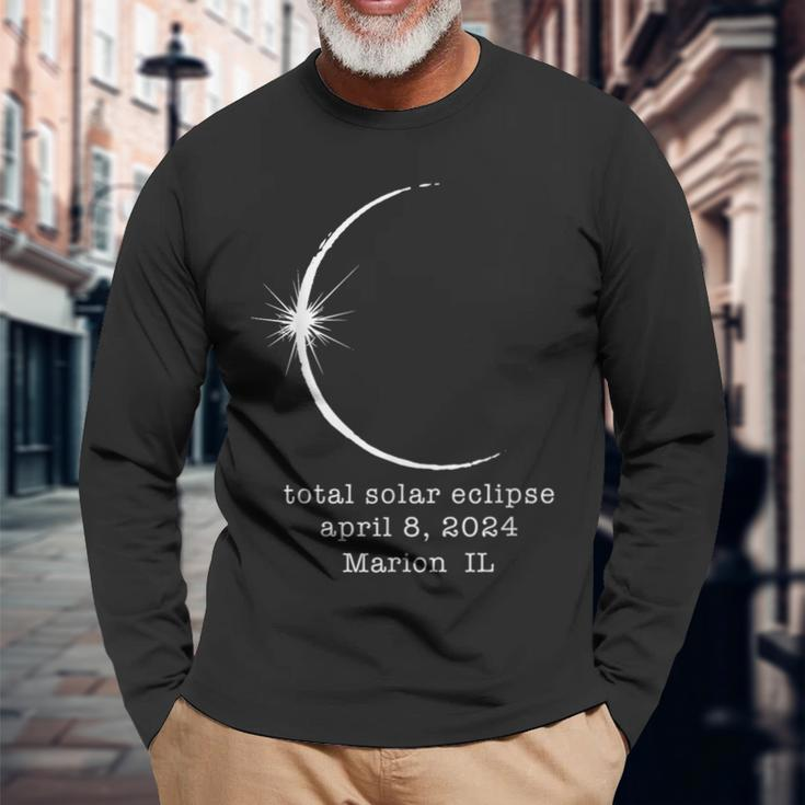 Marion Illinois Solar Total Eclipse April 2024 Long Sleeve T-Shirt Gifts for Old Men