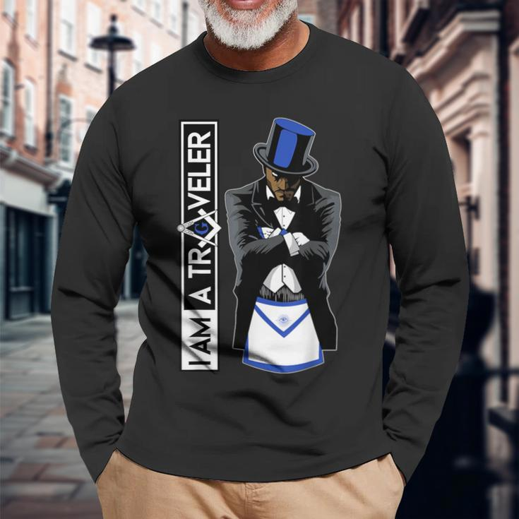 Masonic I Am A Traveler Freemason To The East Father's Day Long Sleeve T-Shirt Gifts for Old Men