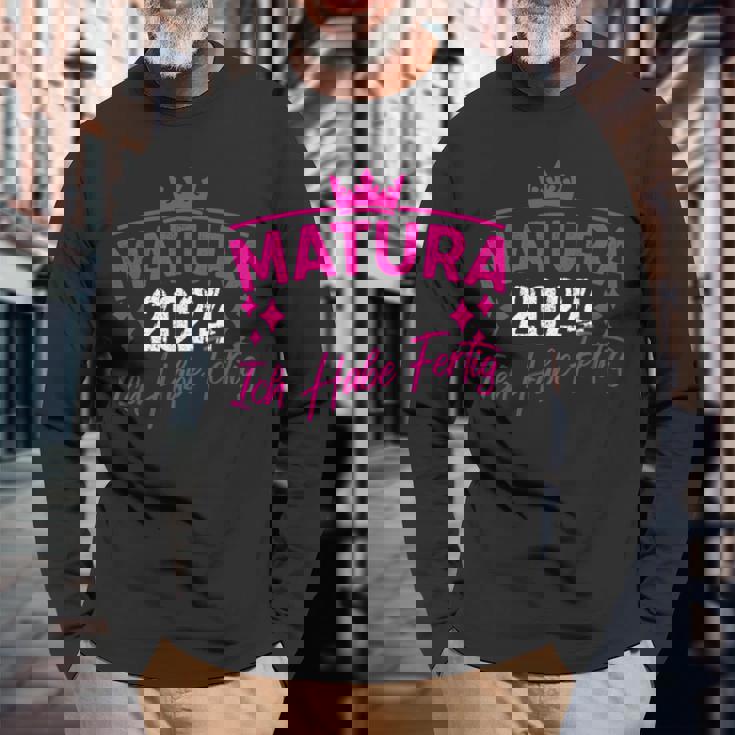 Matura 2024 Ich Habe Fertig Matura 2024 Langarmshirts Geschenke für alte Männer