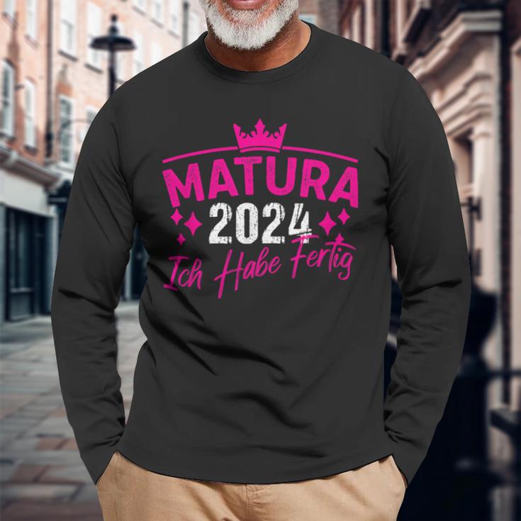 Matura 2024 Ich Habe Fertig Matura 2024 Langarmshirts Geschenke für alte Männer