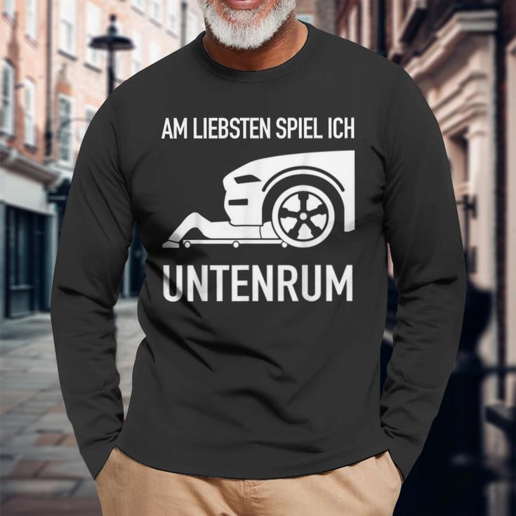 With Mechanic Screwdriver Am Liebsten Spielen Ich Untenrum Langarmshirts Geschenke für alte Männer