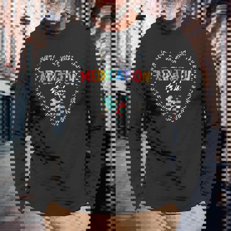 Medication Aide Appreciation Heart Long Sleeve T-Shirt Gifts for Old Men