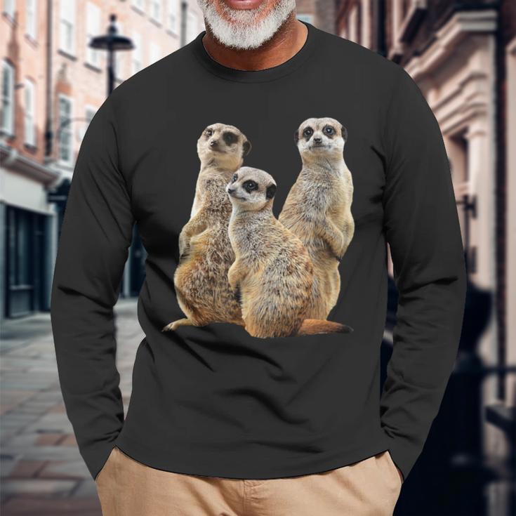 Meerkat On Safari In Africa Langarmshirts Geschenke für alte Männer