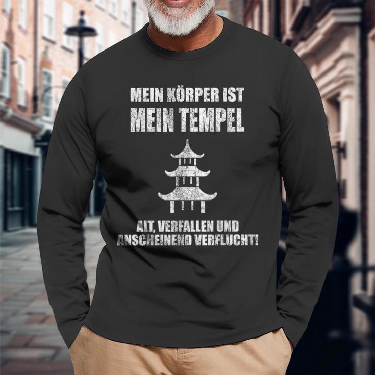 Mein Körper Ist Mein Temple Alt Ferrucht Langarmshirts Geschenke für alte Männer