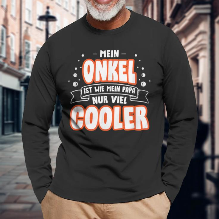 Mein Onkel Ist Wie Mein Papa Nur Viel Cooler Langarmshirts Geschenke für alte Männer