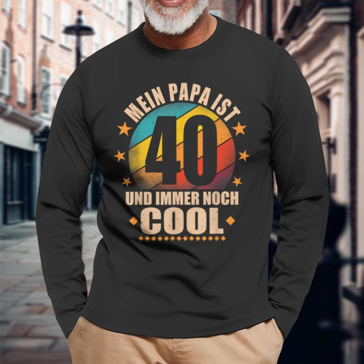 Mein Papa Ist 40 Und Richtig Cool 40Th Birthday Man Langarmshirts Geschenke für alte Männer