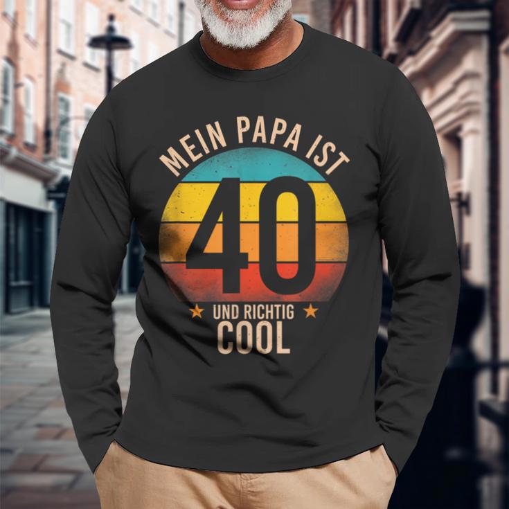 Mein Papa Ist 40 Und Richtig Cool 40Th Birthday Man Langarmshirts Geschenke für alte Männer