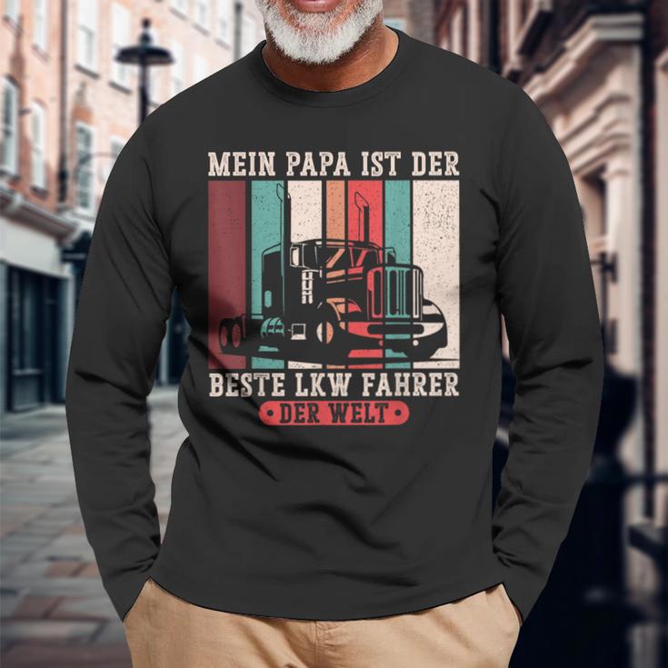 Mein Papa Ist Der Beste Lkw Driver Der Welt Papa Retro Langarmshirts Geschenke für alte Männer