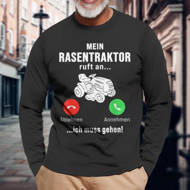 Mein Rasentraktor Ruft An Ich Muss Gehen Gardening Langarmshirts Geschenke für alte Männer