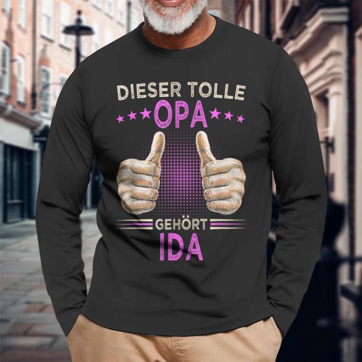 Men's Dieser Tolle Opa Gehört Ida Opi Black Langarmshirts Geschenke für alte Männer