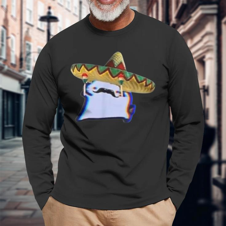 Mexican Crumb Cat Cuptoast Dancing Meme Long Sleeve T-Shirt Gifts for Old Men