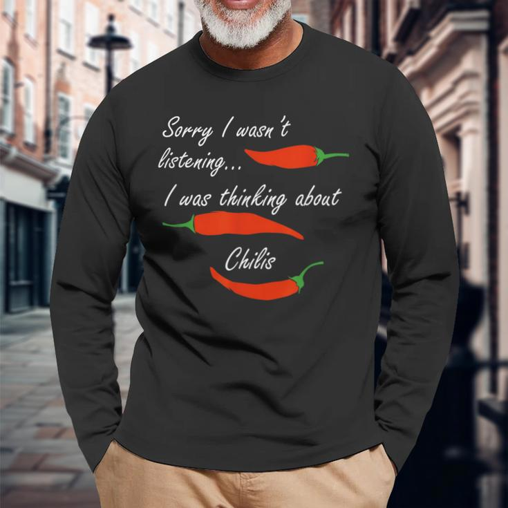 Mexican Food Chilis Saying Pepper Long Sleeve T-Shirt Gifts for Old Men