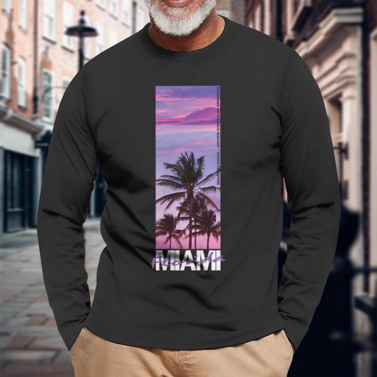 Miami Florida Usa Summer Langarmshirts Geschenke für alte Männer