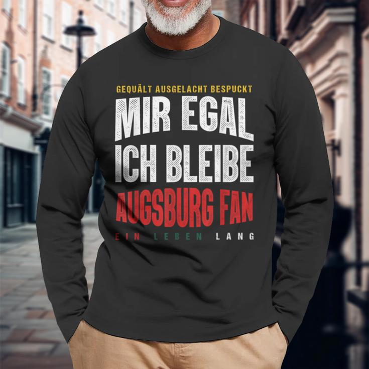 Mir Egal Ich Bleibe Augsburg Fan Football Fan Club Langarmshirts Geschenke für alte Männer