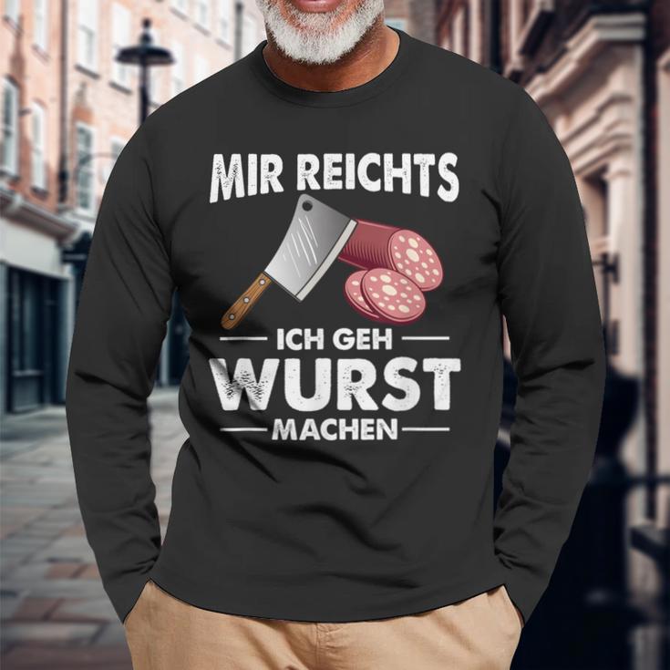 Mir Reichs Ich Geh Wurst Machen Butcher Langarmshirts Geschenke für alte Männer