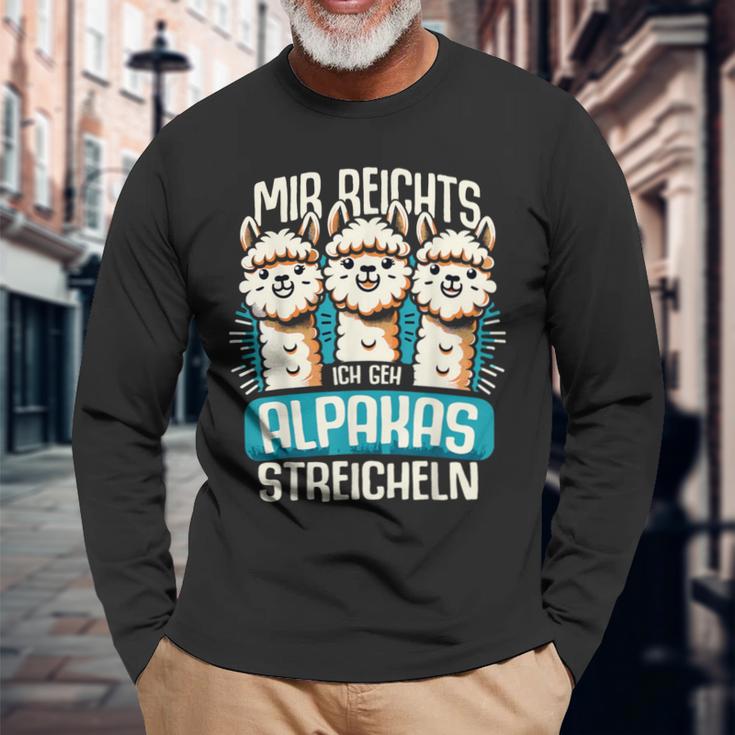 Mir Reichts Ich Geh Alpakas Stroking Lama Alpaca Hiking Langarmshirts Geschenke für alte Männer