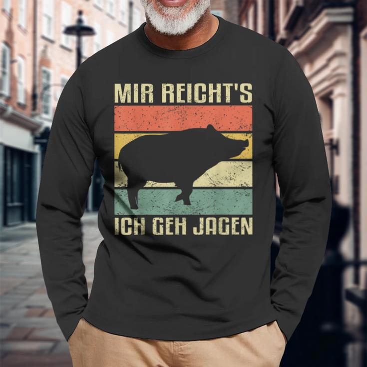 With Mir Reicht's Ich Geh Hagen Wild Boar Hunting Hunter S Langarmshirts Geschenke für alte Männer