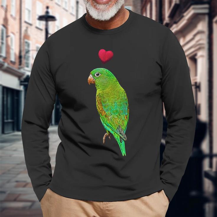 Mit Papagei Und Herz Colourful Parrot Motif Langarmshirts Geschenke für alte Männer