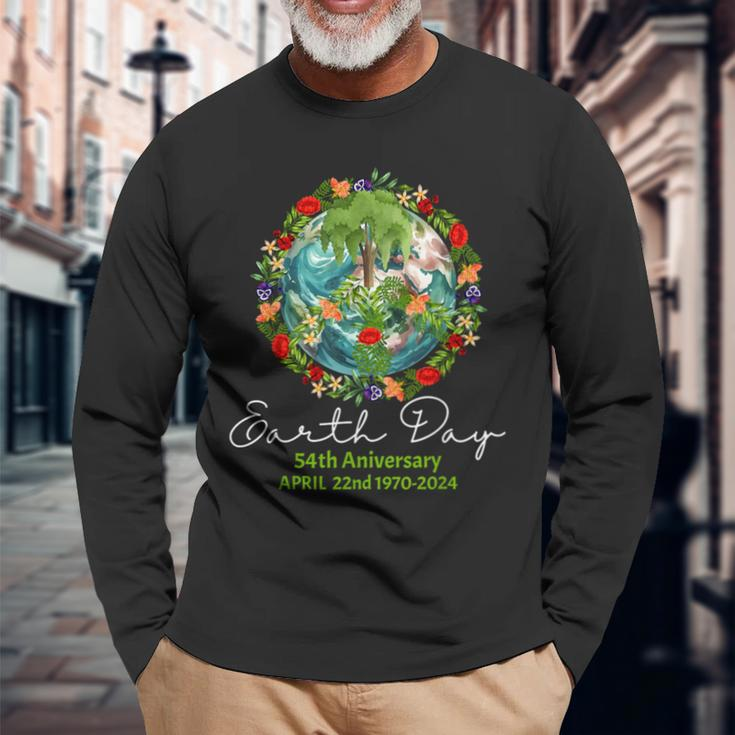 Mother Earth Day 54Th Anniversary 1970 2024 Save Planet Long Sleeve T-Shirt Gifts for Old Men