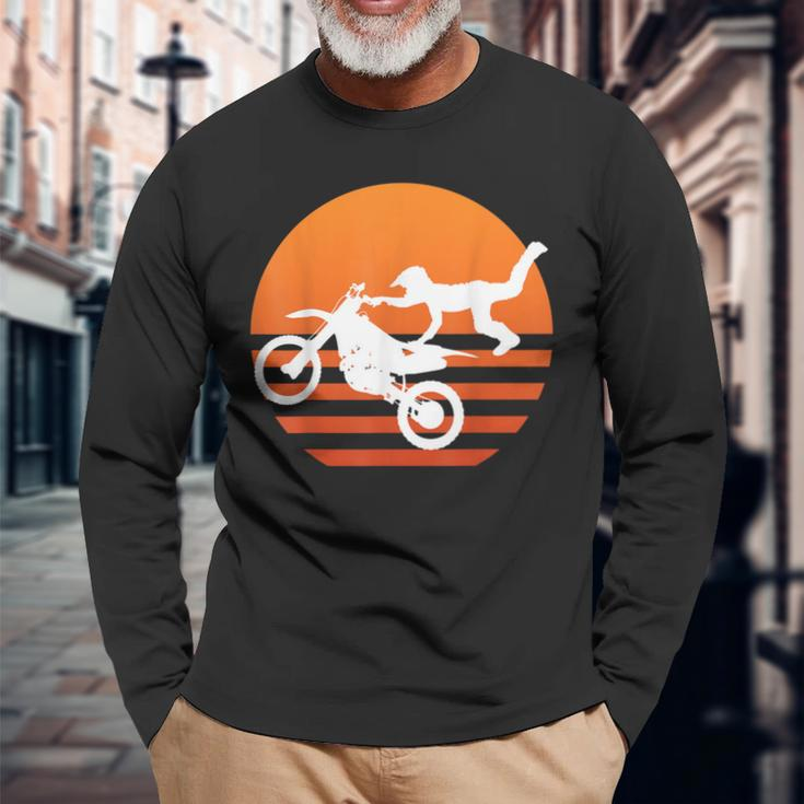 Motocross Sunset Supercross Fmx Dirt Bike Rider Long Sleeve T-Shirt Gifts for Old Men