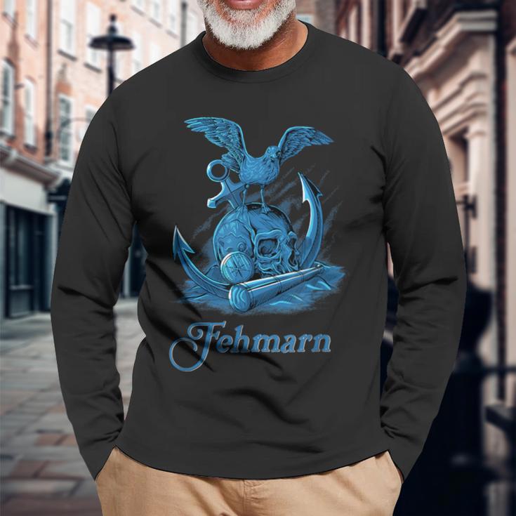 Möwe Auf Schädel Insel Fehmarn Langarmshirts Geschenke für alte Männer