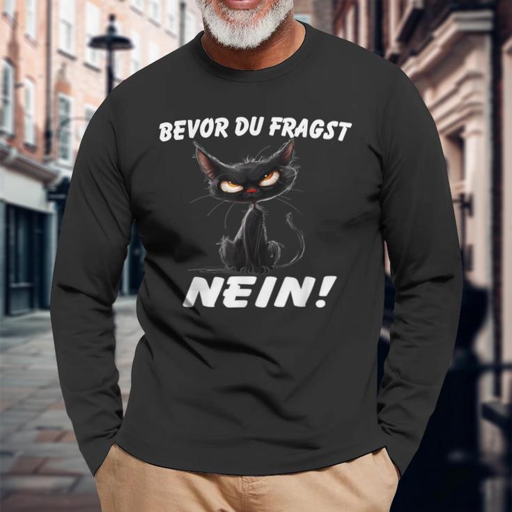 Mürrische Katze Langarmshirts Geschenke für alte Männer