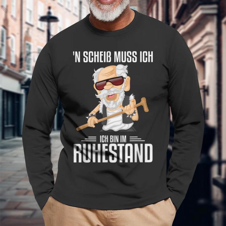 N Scheis Muss Ich Ruhestand Rente Rentner Langarmshirts Geschenke für alte Männer